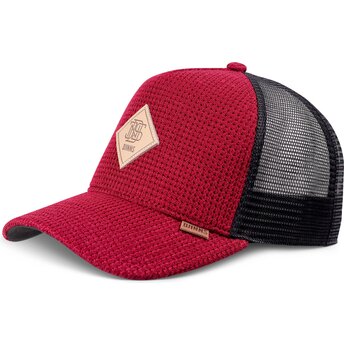 Boné trucker vermelho e preto HFT Knitted Fab da Djinns