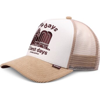 Boné trucker khaki e branco HFT Lazy Days da Djinns