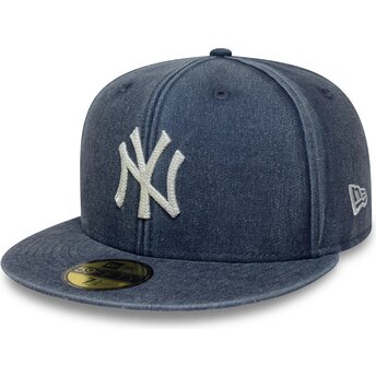 Boné plano azul marinho justo 59FIFTY Washed da New York Yankees MLB da New Era