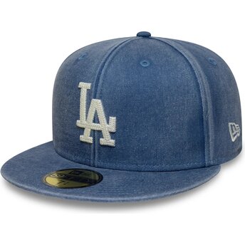 Boné plano azul justo 59FIFTY Washed da Los Angeles Dodgers MLB da New Era