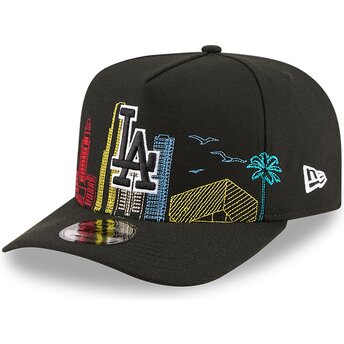 Boné curvo preto snapback 9FIFTY A Frame Precurved Skyline da Los Angeles Dodgers MLB da New Era