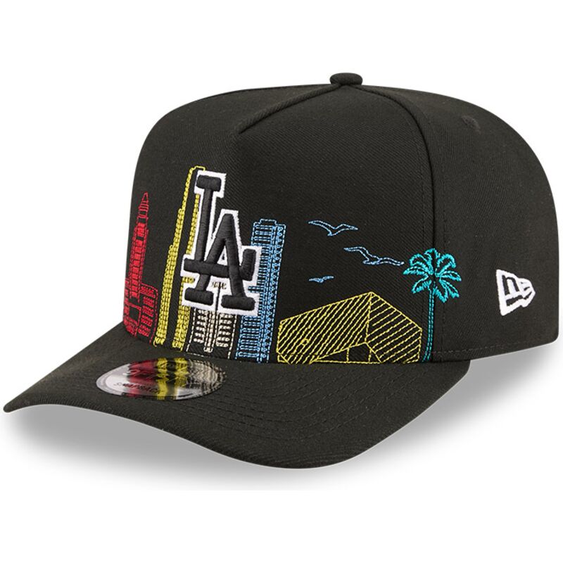 bone-curvo-preto-snapback-9fifty-a-frame-precurved-skyline-da-los-angeles-dodgers-mlb-da-new-era