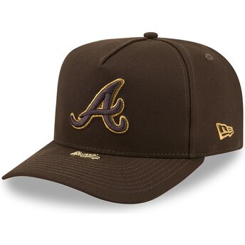 Boné curvo castanho snapback 9FIFTY A Frame Precurved Visor Pin da Atlanta Braves MLB da New Era