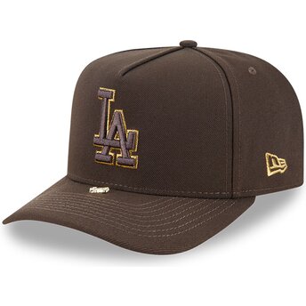 Boné curvo castanho snapback 9FIFTY A Frame Precurved Visor Pin da Los Angeles Dodgers MLB da New Era