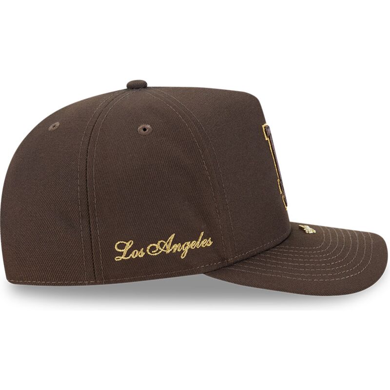 bone-curvo-castanho-snapback-9fifty-a-frame-precurved-visor-pin-da-los-angeles-dodgers-mlb-da-new-era