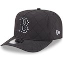 bone-curvo-preto-snapback-com-logo-preto-9fifty-a-frame-precurved-checkered-da-boston-red-sox-mlb-da-new-era