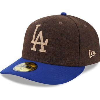 Boné curvo castanho e azul justo 59FIFTY Precurved da Los Angeles Dodgers MLB da New Era