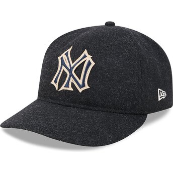 Boné curvo preto ajustável 9FIFTY Retro Crown Precurved da New York Yankees MLB da New Era