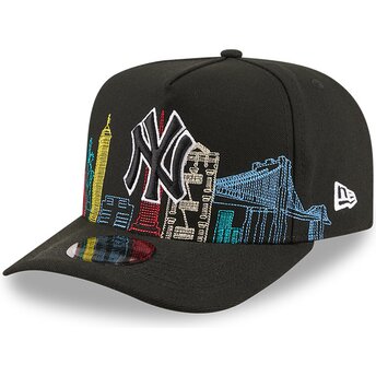 Boné curvo preto snapback 9FIFTY A Frame Precurved Skyline da New York Yankees MLB da New Era