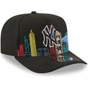 bone-curvo-preto-snapback-9fifty-a-frame-precurved-skyline-da-new-york-yankees-mlb-da-new-era