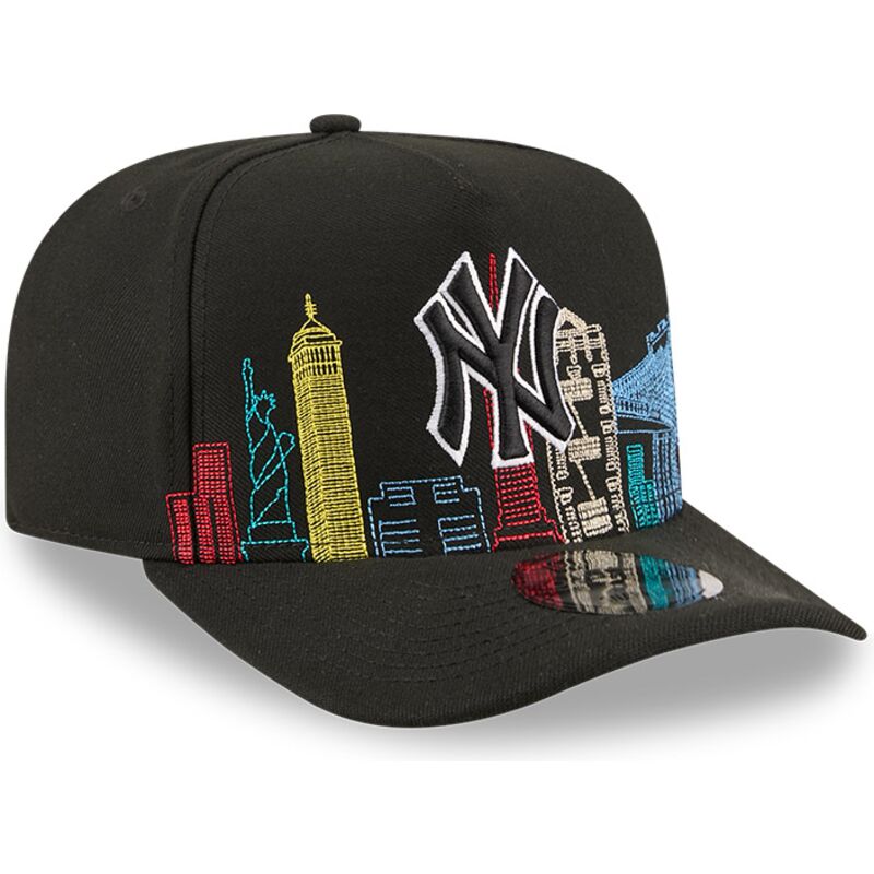 bone-curvo-preto-snapback-9fifty-a-frame-precurved-skyline-da-new-york-yankees-mlb-da-new-era