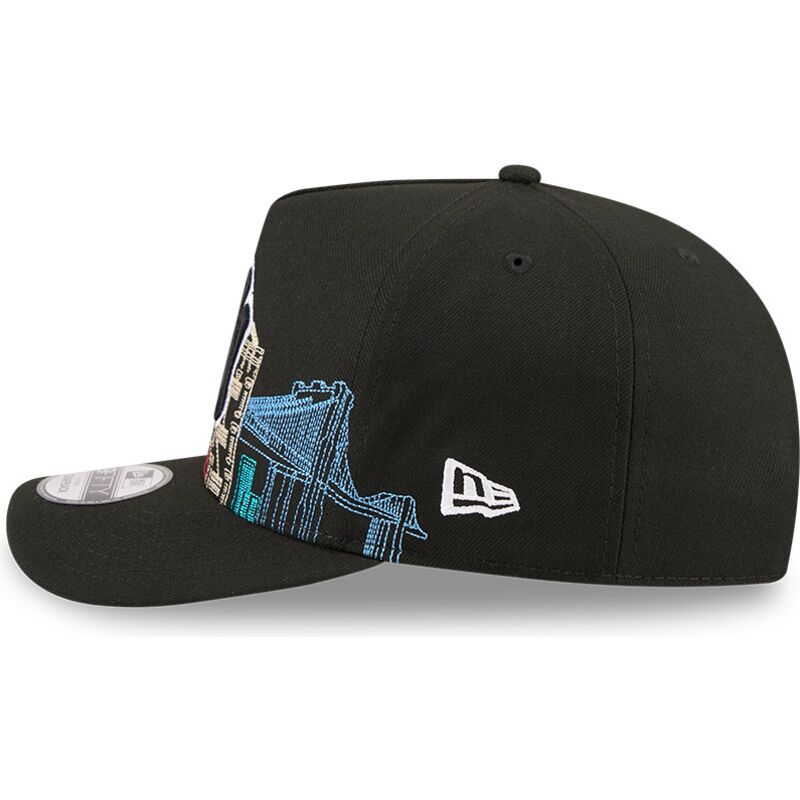bone-curvo-preto-snapback-9fifty-a-frame-precurved-skyline-da-new-york-yankees-mlb-da-new-era