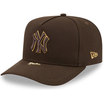 Boné curvo castanho snapback 9FIFTY A Frame Precurved Visor Pin da New York Yankees MLB da New Era