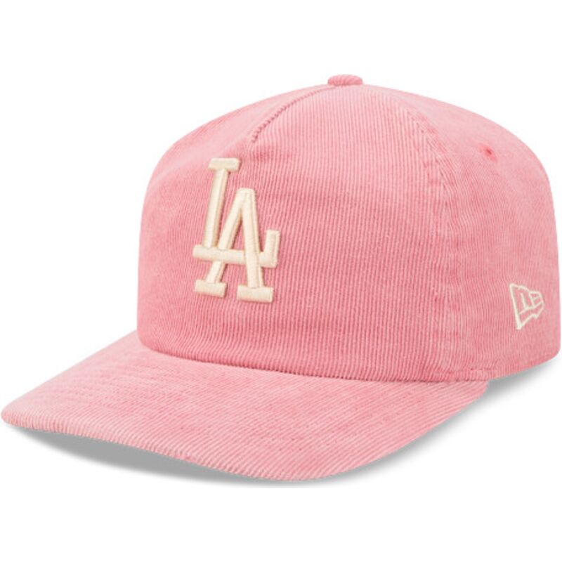 bone-curvo-rosa-ajustavel-19twenty-precurved-corduroy-pastel-da-los-angeles-dodgers-mlb-da-new-era