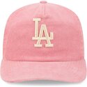 bone-curvo-rosa-ajustavel-19twenty-precurved-corduroy-pastel-da-los-angeles-dodgers-mlb-da-new-era