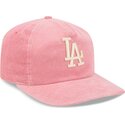 bone-curvo-rosa-ajustavel-19twenty-precurved-corduroy-pastel-da-los-angeles-dodgers-mlb-da-new-era
