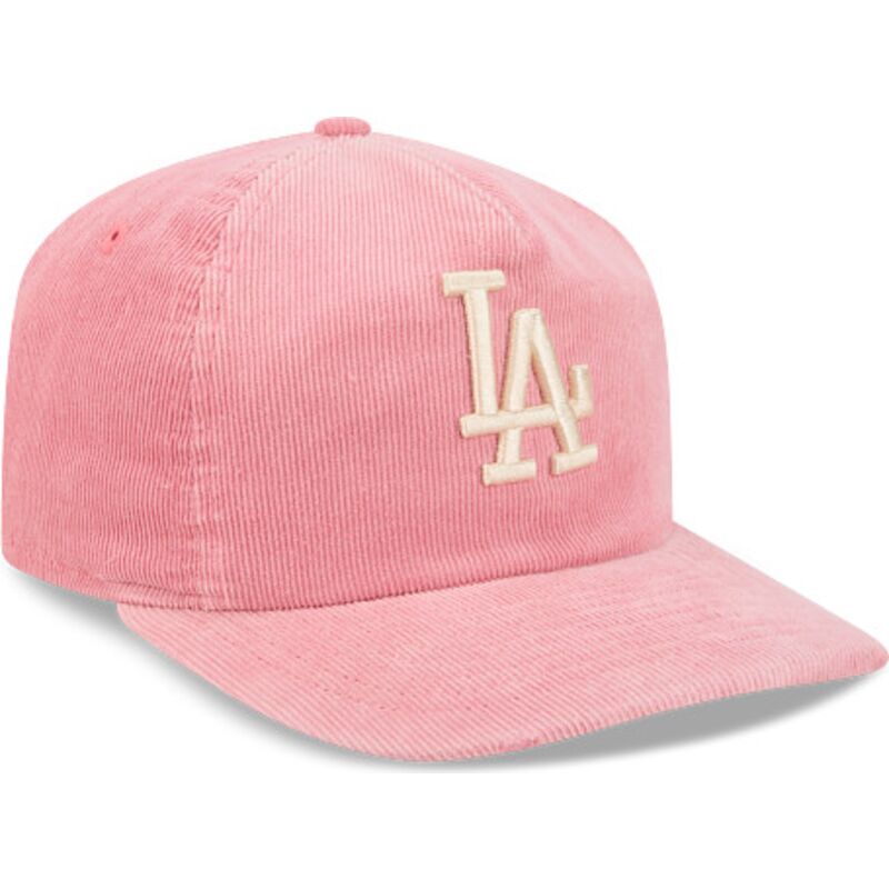 bone-curvo-rosa-ajustavel-19twenty-precurved-corduroy-pastel-da-los-angeles-dodgers-mlb-da-new-era