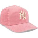 bone-curvo-rosa-ajustavel-19twenty-precurved-corduroy-pastel-da-new-york-yankees-mlb-da-new-era