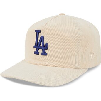 Boné curvo bege ajustável com logo azul 19TWENTY Precurved Corduroy Pastel da Los Angeles Dodgers MLB da New Era