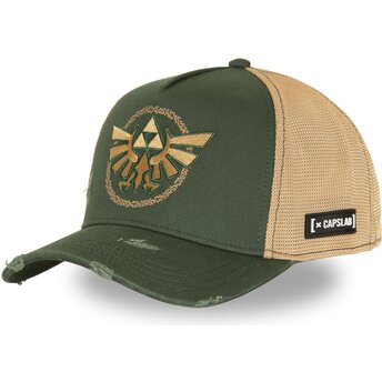 Boné trucker verde e bege Triforce CLZEL1 LIN The Legend Of Zelda da Capslab