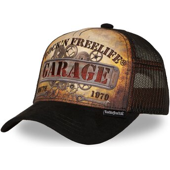 Boné trucker castanho e preto N°270 Keep On Rolling da Rock’nFreeLife