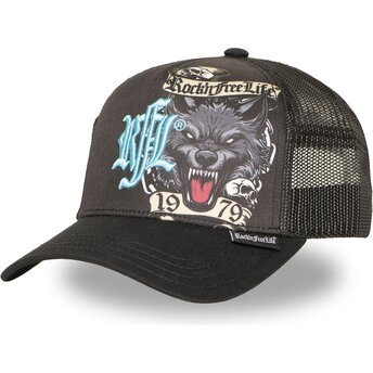 Boné trucker preto N°266 Chained Wolf da Rock’nFreeLife