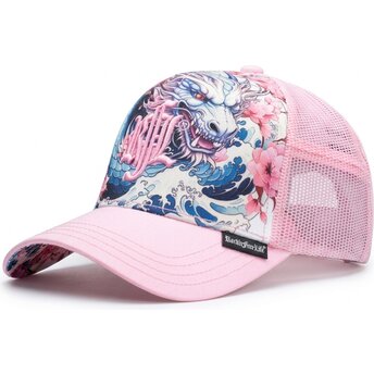 Boné trucker rosa N°245 Dragon da Rock’nFreeLife