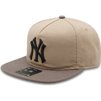 Boné plano bege e castanho ajustável Pro Unstructured 5 Panel da New York Yankees MLB da Nike