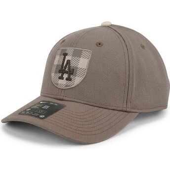 Boné curvo castanho snapback Dri-Fit Rise Structured da Los Angeles Dodgers MLB da Nike