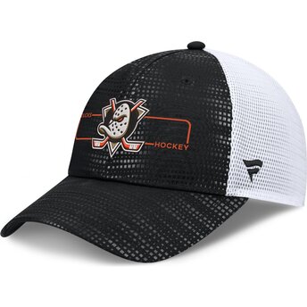 Boné trucker preto e branco Structured Meshback da Anaheim Ducks NHL da Fanatics