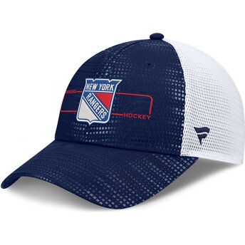 Boné trucker azul marinho e branco Structured Meshback da New York Rangers NHL da Fanatics