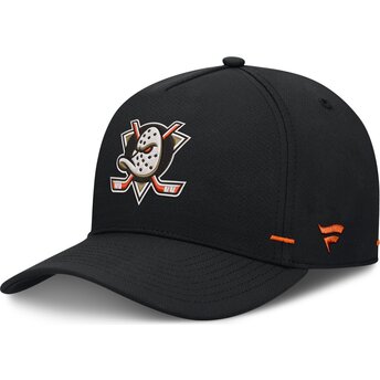 Boné curvo preto snapback Structured A-Frame da Anaheim Ducks NHL da Fanatics