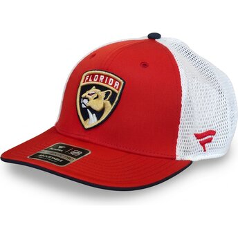 Boné trucker vermelho e branco Structured Mid-Crown da Florida Panthers NHL da Fanatics