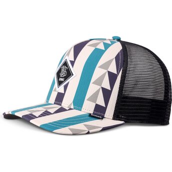 Boné trucker multicolor e preto HFT Bauhaus Aztek da Djinns