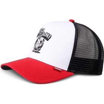Boné trucker vermelho e branco HFT Toucan da Djinns