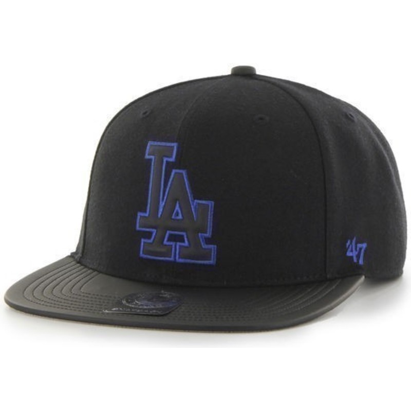 bone-plano-preto-snapback-liso-dos-mlb-los-angeles-dodgers-da-47-brand