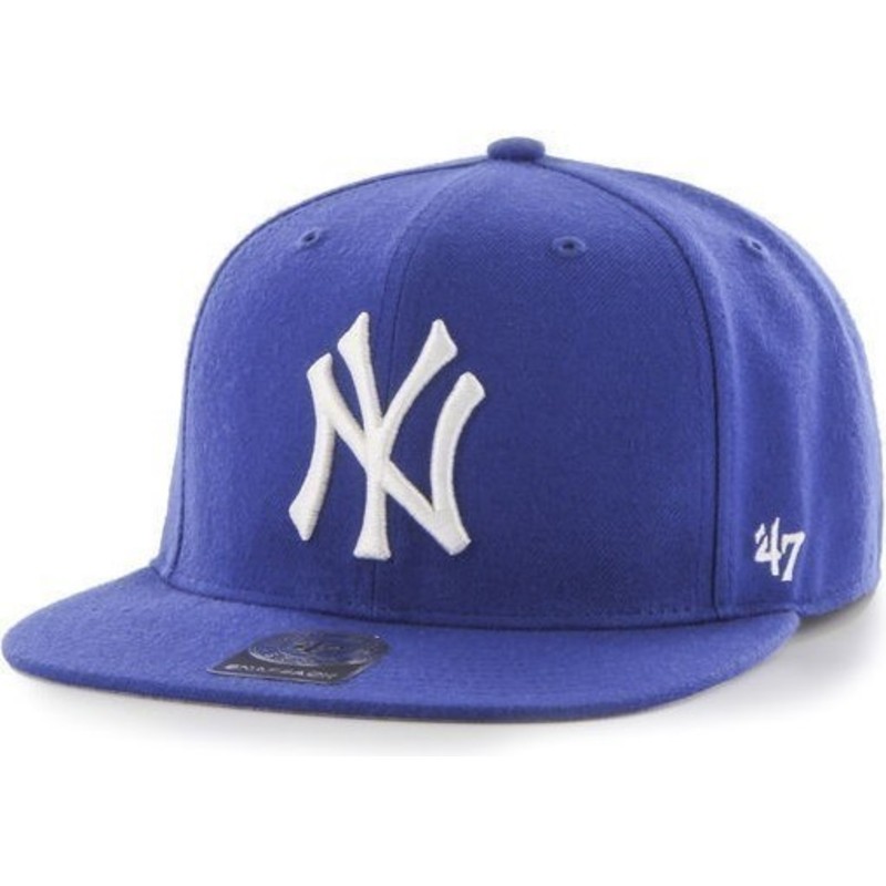 bone-plano-azul-snapback-liso-dos-mlb-new-york-yankees-da-47-brand