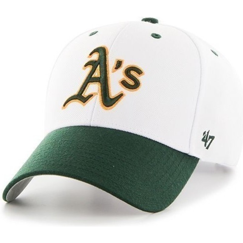 bone-curvo-branca-e-pala-verde-dos-mlb-oakland-athletics-da-47-brand