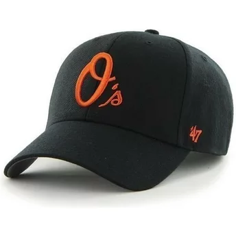 Boné curvo preta lisa dos MLB Baltimore Orioles da 47 Brand