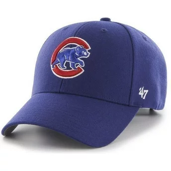 Boné curvo azul lisa dos MLB Chicago Cubs da 47 Brand