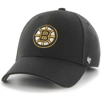 Boné curvo preta lisa dos NHL Boston Bruins da 47 Brand