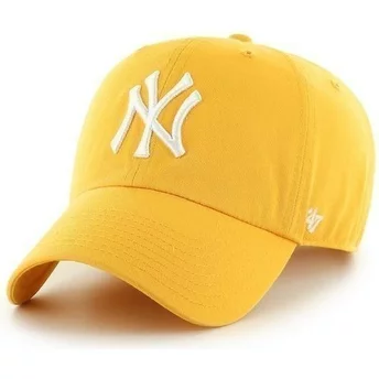 Boné curvo amarela com logo frontal grande dos MLB New York Yankees da 47 Brand