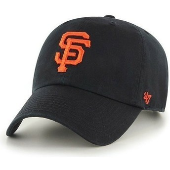 Boné curvo preta com logo frontal grande dos MLB San Francisco Giants da 47 Brand