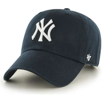 Boné curvo azul marinho dos New York Yankees MLB Clean Up da 47 Brand