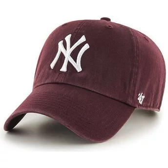 Boné curvo grená dos New York Yankees MLB Clean Up da 47 Brand