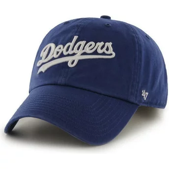 Boné curvo azul com logo em letras dos Los Angeles Dodgers MLB Clean Up da 47 Brand
